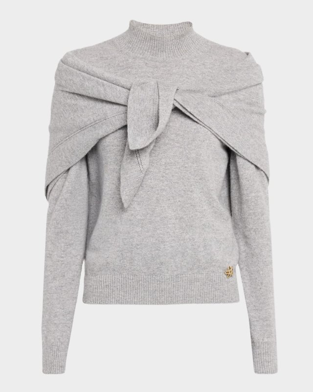 Mockneck Cashmere Knit Scarf Sweat